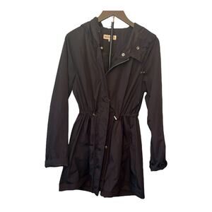 Merona Lightweight Jacket - Black Sz Large - Windbreaker - Hood Adjustable Waist